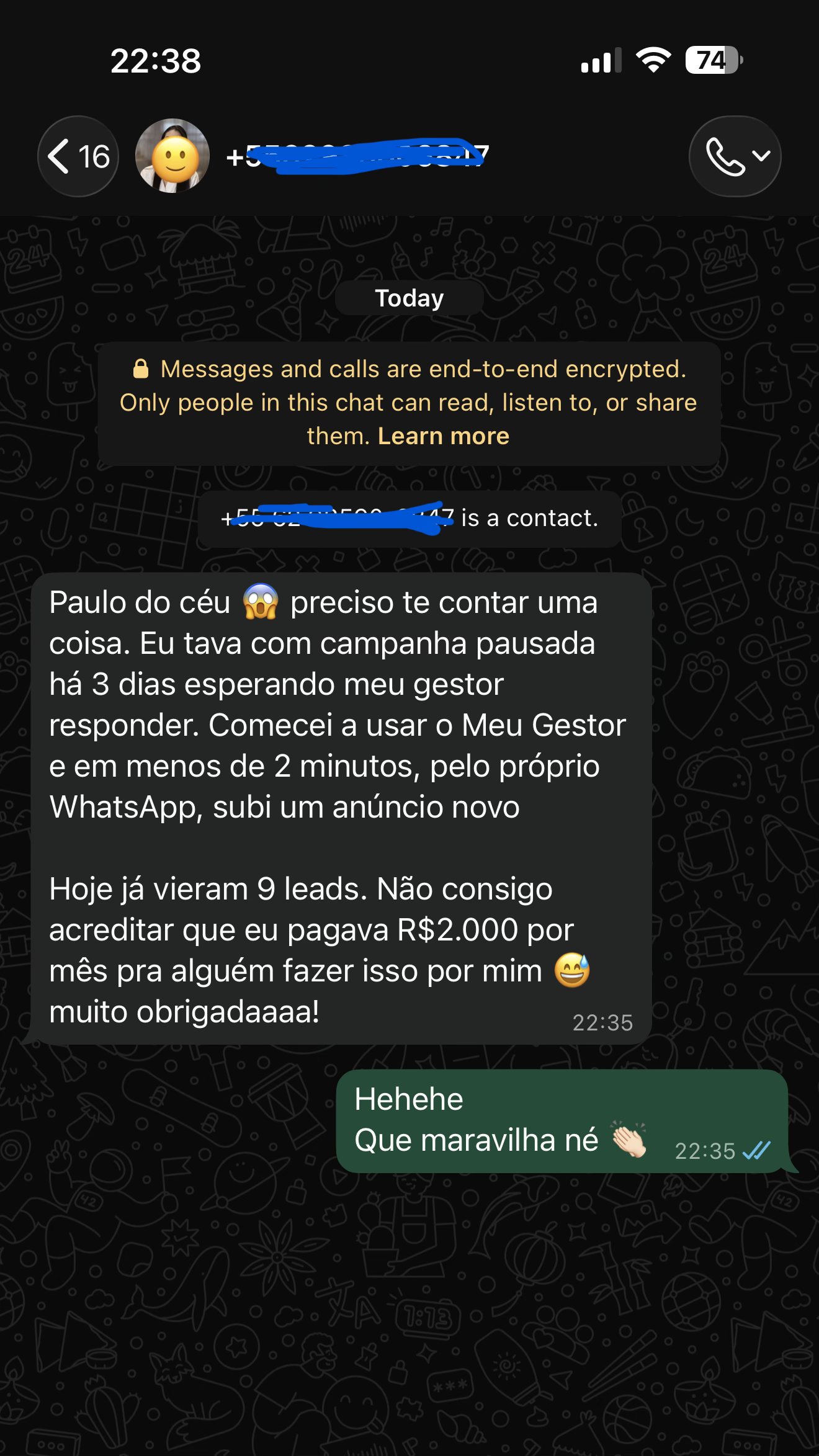 Depoimento de cliente
